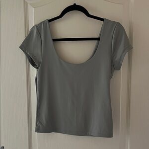 Old Navy Gray Scoop Neck Crop Top